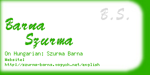 barna szurma business card
